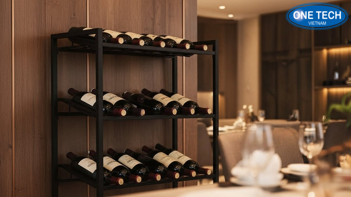 Ảnh lắp đặt kệ trưng bày rượu thực tế tại Thanh Hóa góc 4