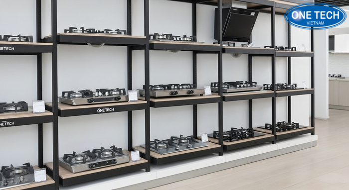 Cách sắp xếp kệ trưng bày bếp gas Gợi ý bố trí kệ trưng bày bếp gas khoa học giúp khách dễ xem và nhân viên dễ tư vấn