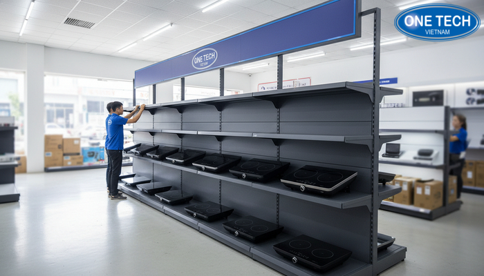 Quy trình lắp đặt kệ trưng bày bếp từ đúng kỹ thuật