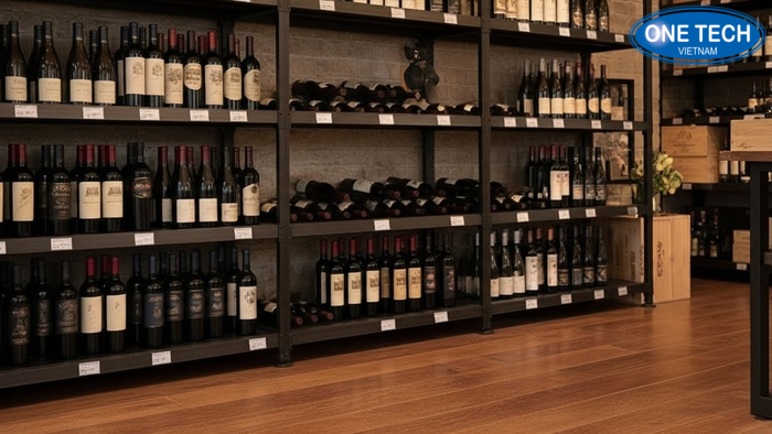 So sánh góc trưng bày rượu trước và sau khi dùng kệ trưng bày rượu