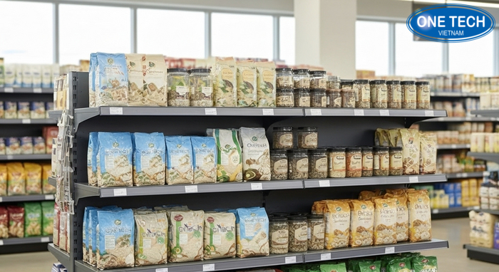 Mẫu kệ đa năng trưng bày gạo và gia vị, đồ khô