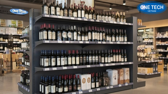 Sơ đồ tầm mắt và tầm tay khi trưng bày rượu trên kệ