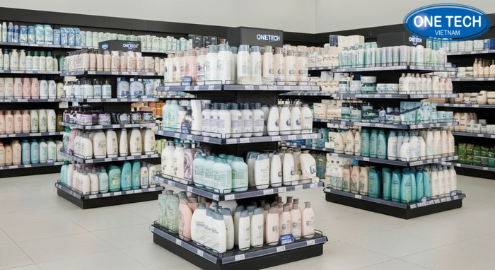 Minh họa tiêu chí chọn kệ treo dầu gội dây theo diện tích và số lượng mã hàng