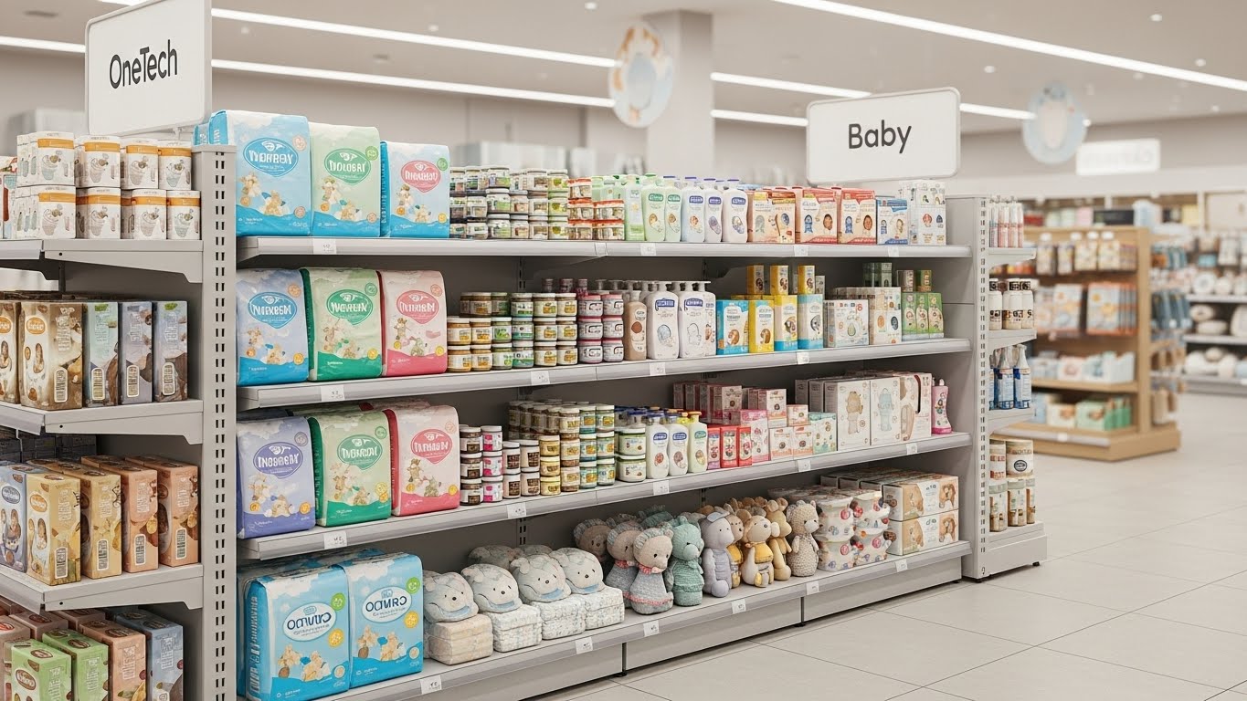 Mẫu thiết kế cửa hàng mẹ và bé phong cách hiện đại 2024