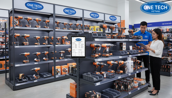 Bảng giá tham khảo kệ trưng bày máy khoan Bảng giá tham khảo kệ treo tường, kệ đứng, kệ quảng cáo trưng bày máy khoan