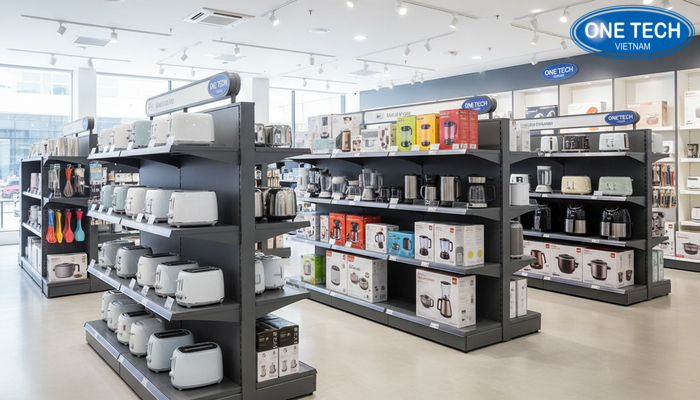 Bộ sưu tập mẫu kệ trưng bày đồ gia dụng đẹp tại showroom