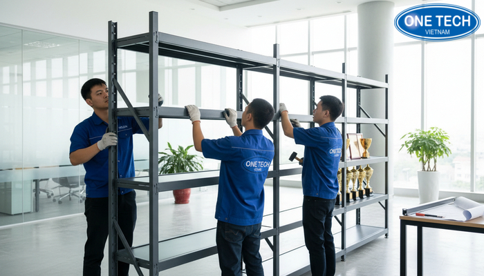 Lắp đặt kệ trưng bày bằng khen tại Thanh Hóa Đội ngũ kỹ thuật lắp đặt kệ trưng bày bằng khen tại công trình