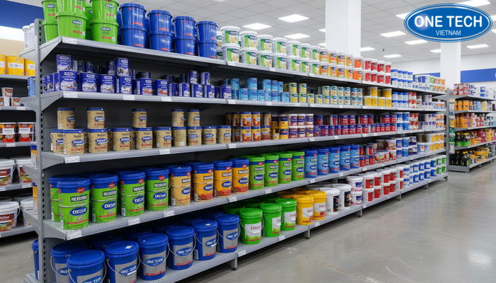 Kệ trưng bày sơn nước đa tầng có thể điều chỉnh khoảng cách giữa các mâm