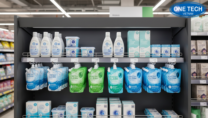 Kệ treo túi refill nước giặt Kệ kết hợp móc treo cho túi refill nước giặt và phụ kiện