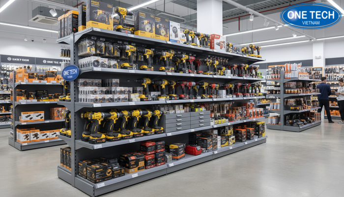 Lắp đặt kệ trưng bày máy khoan tại Thanh Hóa Hình ảnh lắp đặt kệ trưng bày máy khoan tại cửa hàng khách hàng ở Thanh Hóa