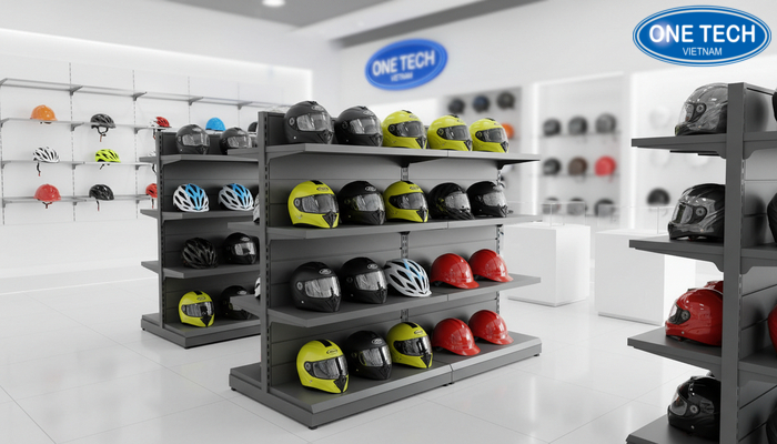 Khu trưng bày kệ tại Thanh Hóa giúp khách xem trực quan chất liệu và mẫu kệ