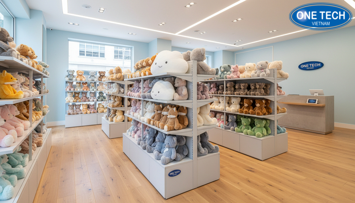 So sanh hai phong cach cua hang va kieu ke trung bay tuong ung