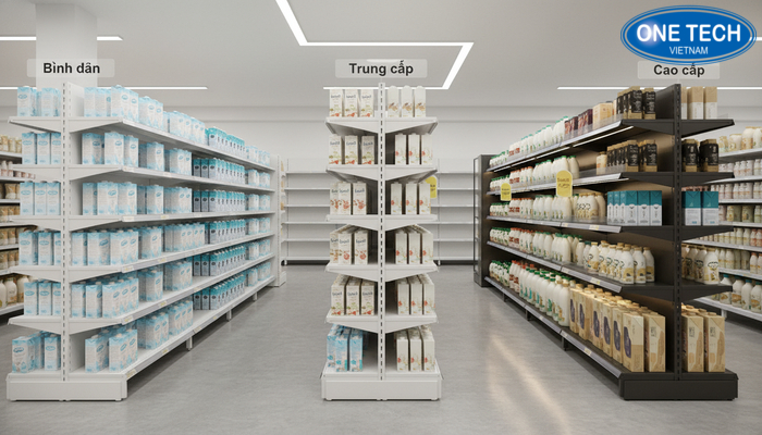 Bảng giá tham khảo kệ trưng bày sữa theo phân khúc
