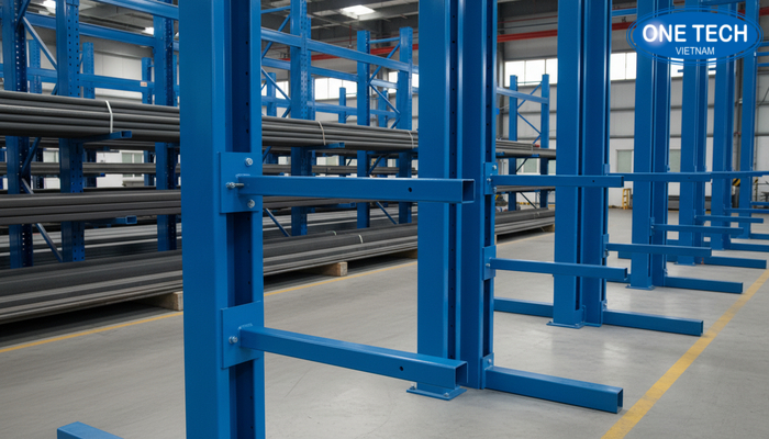 Phân loại tay đỡ của kệ cantilever Các dạng tay đỡ cố định và tay đỡ điều chỉnh theo tầng