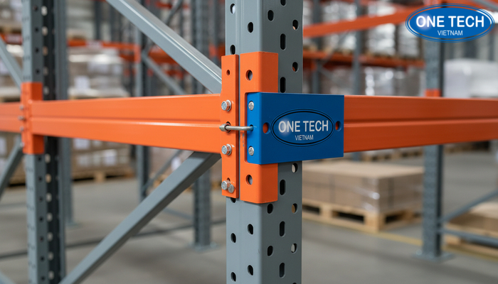 Beam kệ selective và khóa an toàn Chi tiết beam và khóa an toàn của kệ selective pallet