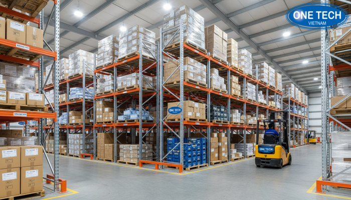 Kệ selective pallet trong kho hàng tại Thanh Hóa Mô hình kệ selective trong kho hàng pallet tại Thanh Hóa