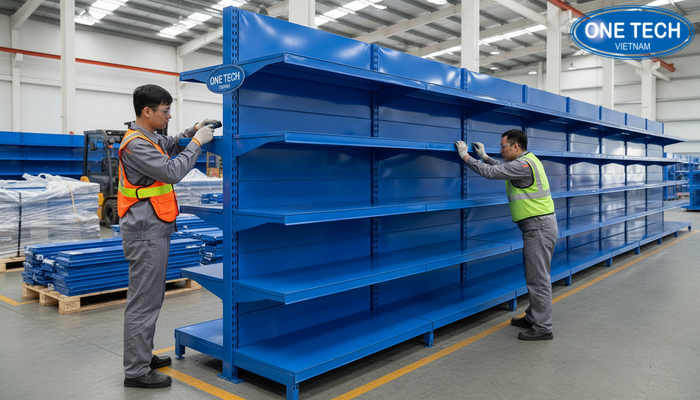 Kiểm tra chất lượng kệ trước khi giao lắp tại Thanh Hóa