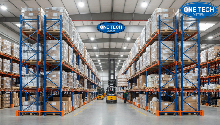 Mô hình 3D kệ kho hàng double deep