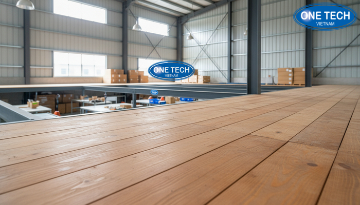Sàn gỗ dùng cho kệ sàn Mezzanine khu soạn hàng, đóng gói, vận hành nhẹ