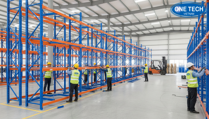 Video tư vấn khảo sát và lắp đặt kệ double deep tại kho khách hàng