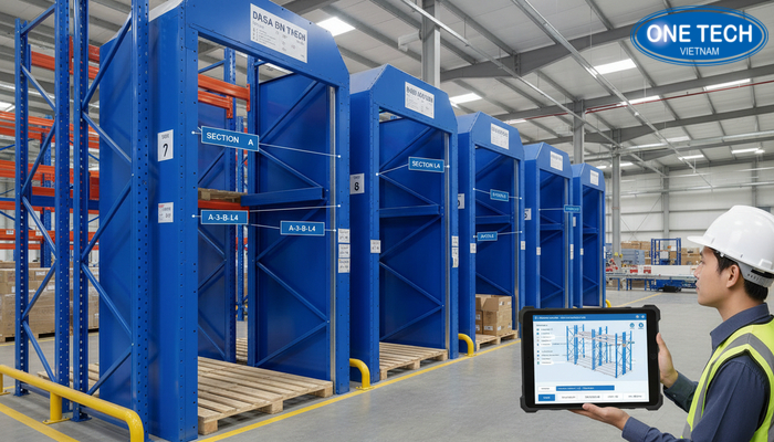 Minh họa gán vị trí WMS theo line và tầng cho kệ drive in