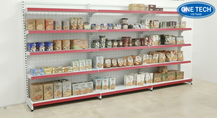 Kệ đơn trưng bày hàng tạp hóa Kệ đơn bám tường cho cửa hàng tạp hóa nhỏ gọn