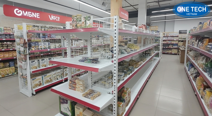 Kệ lưng lưới trưng bày hàng tạp hóa Kệ lưng lưới dùng cho dãy kệ trung tâm cửa hàng tạp hóa