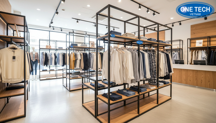 Kệ modul cho kệ trưng bày shop quần áo Kệ modul lắp ráp linh hoạt theo không gian