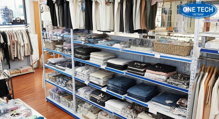 Kệ tầng đa năng cho kệ trưng bày shop quần áo Kệ tầng để gấp quần áo đa năng trong shop
