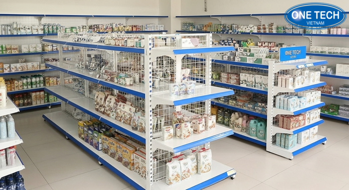 Các mẫu kệ trưng bày hàng tạp hóa phổ biến Tổng quan các mẫu kệ trưng bày hàng tạp hóa phổ biến trong cửa hàng