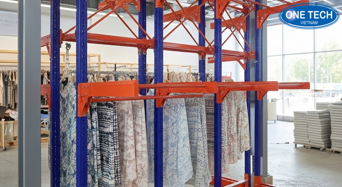 Kệ treo vải đa năng OneTech Mẫu kệ treo vải đa năng khung thép sơn tĩnh điện, dễ điều chỉnh