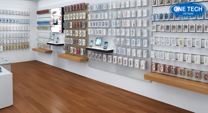 Tiêu chí chọn kệ trưng bày phụ kiện điện thoại theo chất liệu, kích thước và tải trọng